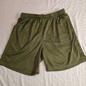 Men's Shorts Coofandy Khaki Green Elastic Waist Drawstring size Medium